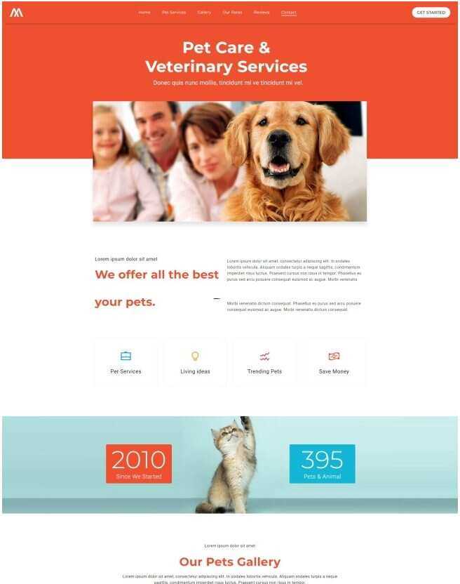 宠物护理服务机构网站html模板 - Hope`Chen资源网