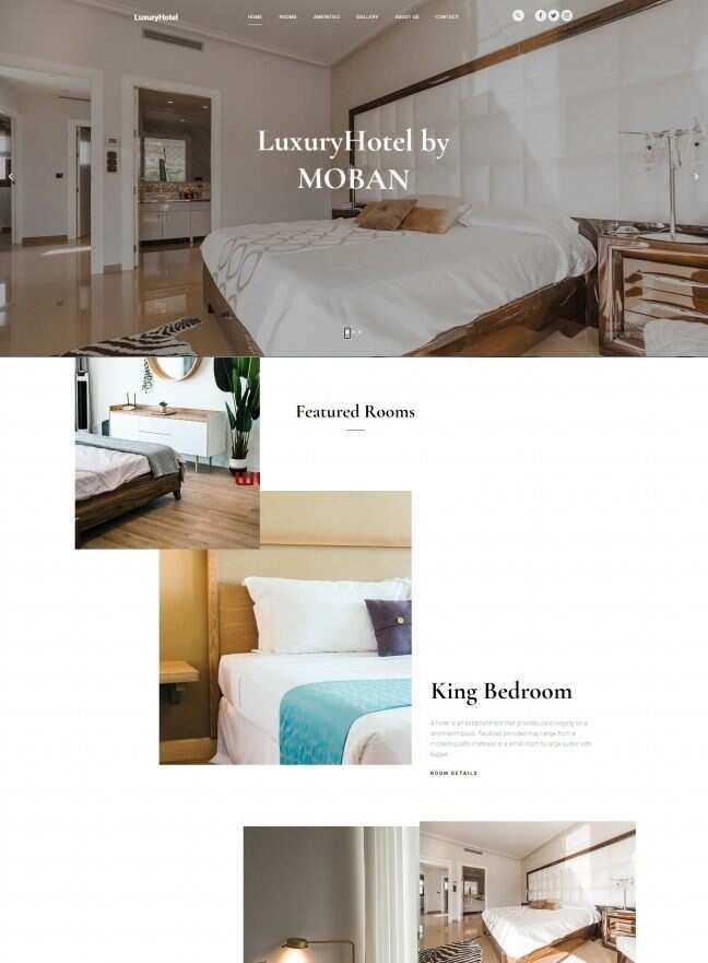 极简风酒店预定服务网站html模板 - Hope`Chen资源网