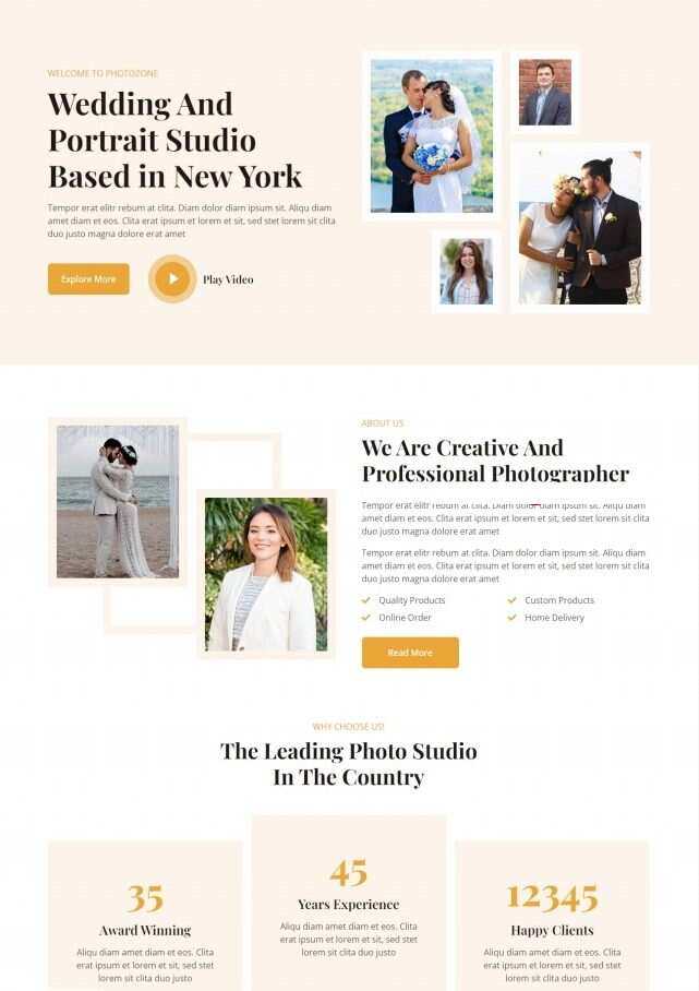 婚纱摄影工作室HTML5网站模板 - Hope`Chen资源网