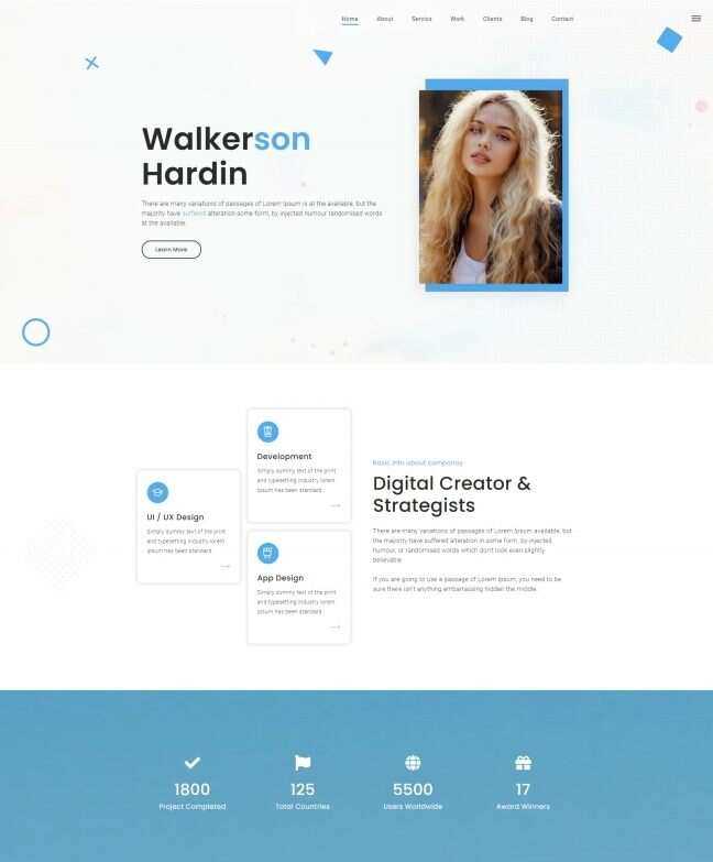 个人设计师工作室宣传网页模板 - Hope`Chen资源网