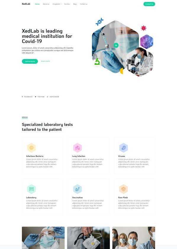 新冠疫苗研发机构网站html模板 - Hope`Chen资源网