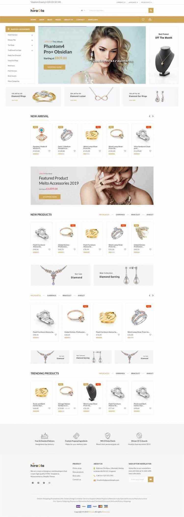 Bootstrap响应式英文珠宝首饰电商 - Hope`Chen资源网