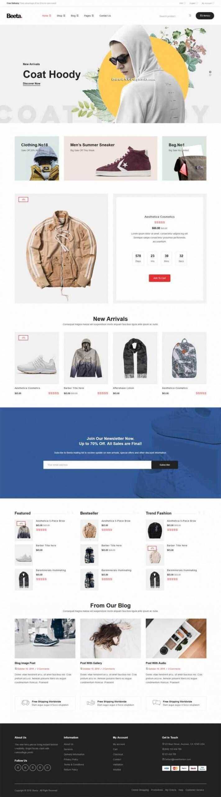 多功能电子商务Bootstrap4响应式HTML5 - Hope`Chen资源网