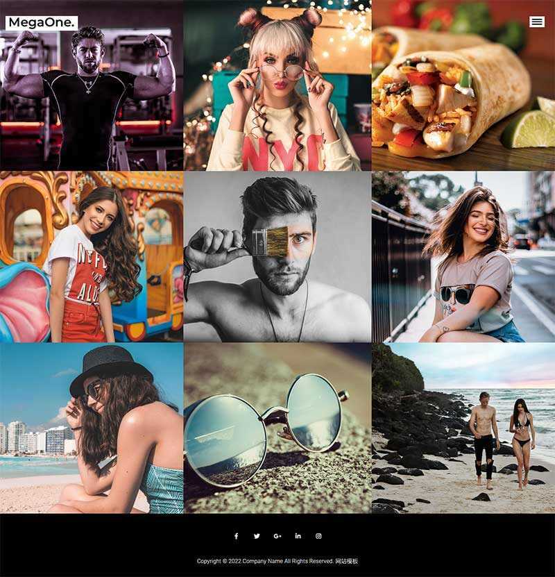 创意摄影作品图片集分享网站html模板 - Hope`Chen资源网