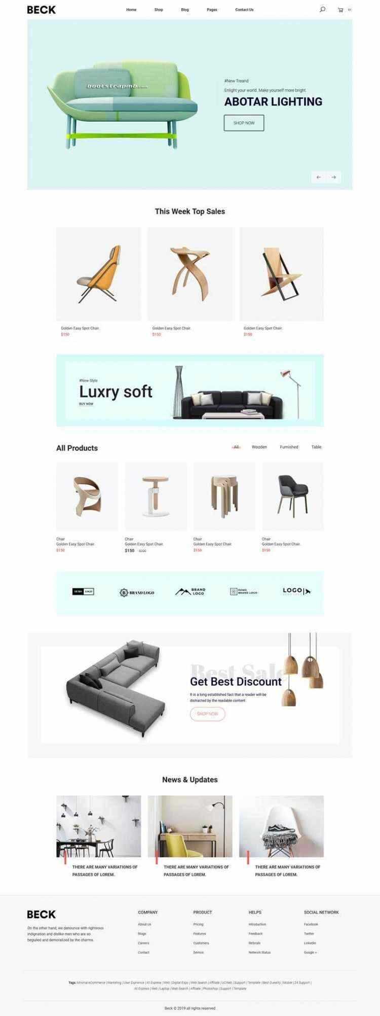 Bootstrap响应式小清新电商家具家居装饰商城 - Hope`Chen资源网