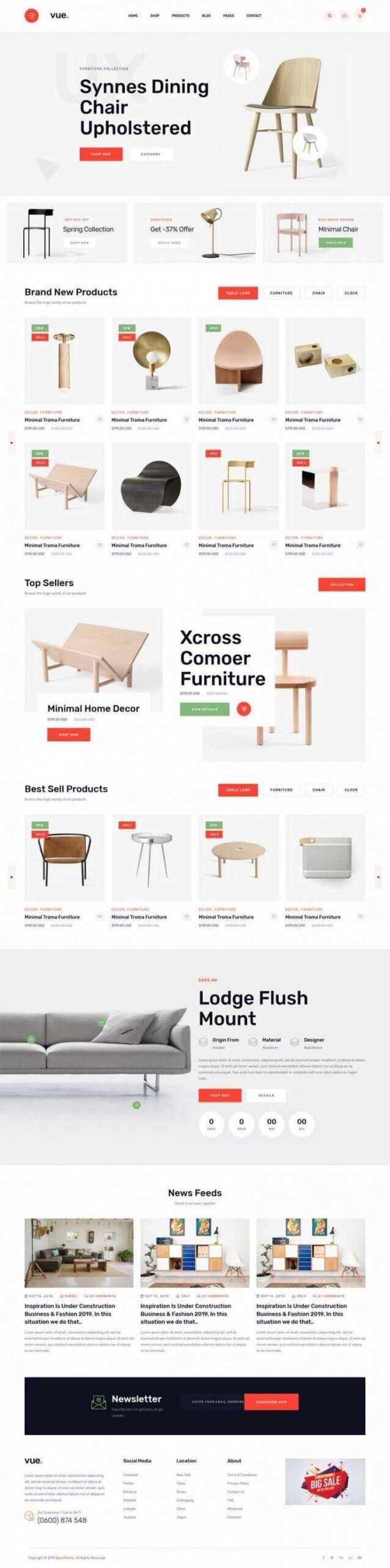 简洁大气响应式时尚多用途的家具电商 - Hope`Chen资源网