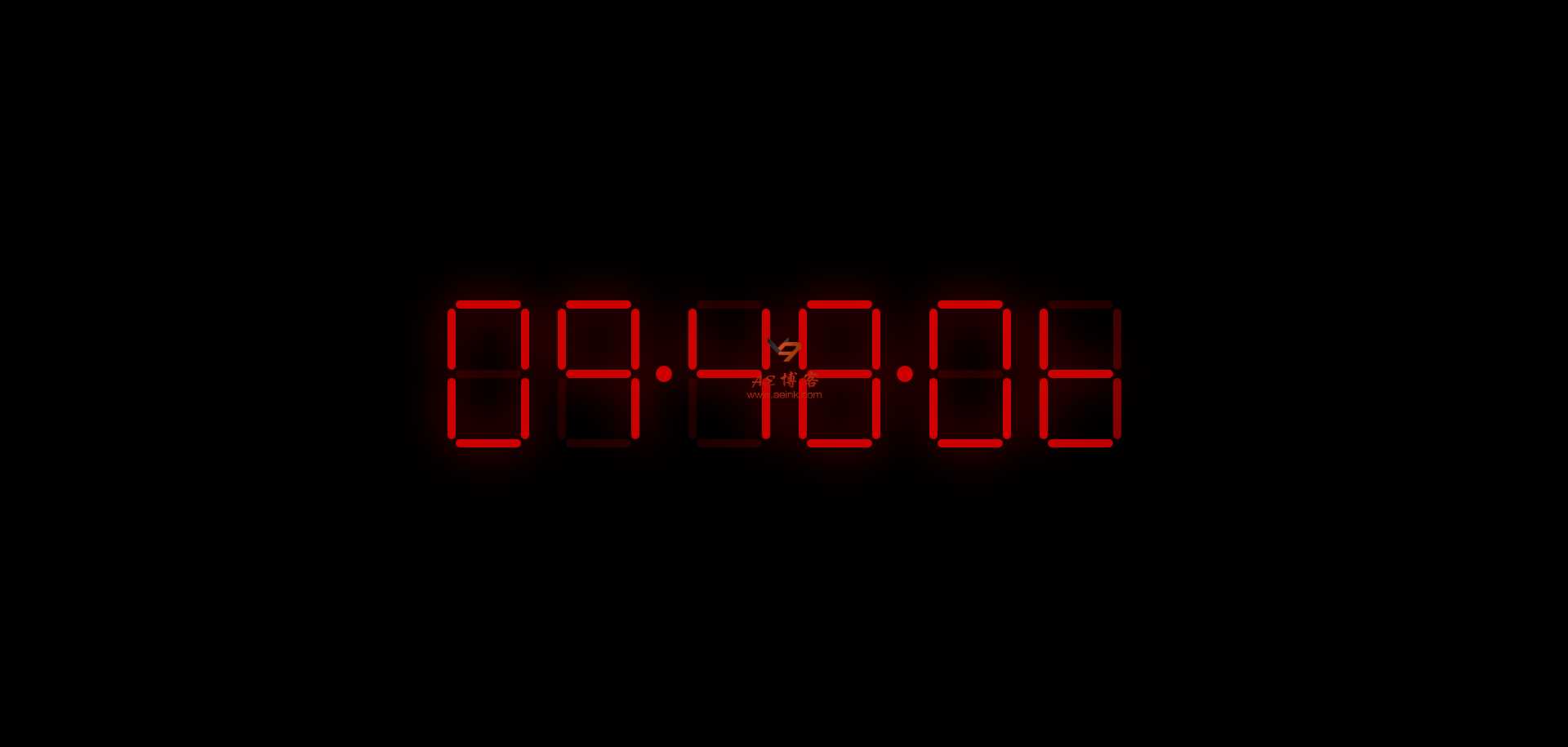 js 红色动态炫酷数字时钟 - Hope`Chen资源网