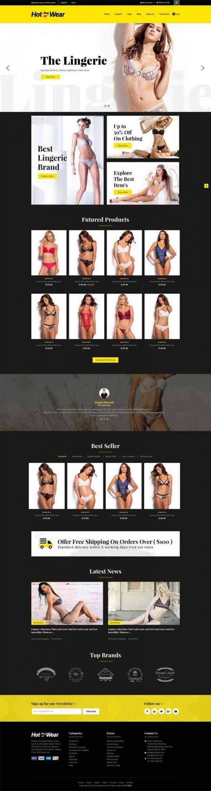 bootstrap响应式时尚女性内衣内裤购物商城网站 - Hope`Chen资源网