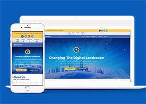 蓝色全球网络安全中心网站模板 - Hope`Chen资源网