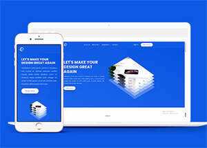 蓝色手机应用设计网站模板下载 - Hope`Chen资源网