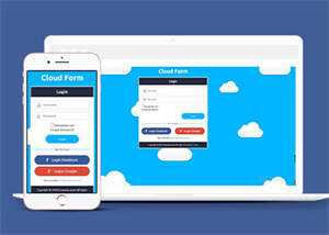 宽屏白云背景登录页网站模板下载 - Hope`Chen资源网