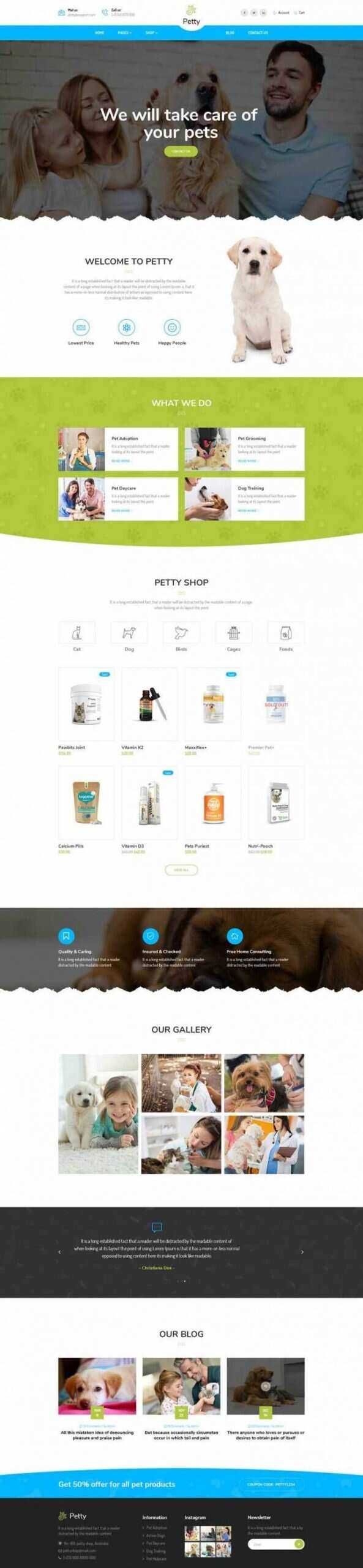 Bootstrap扁平响应式宠物商店宠物医院网站 - Hope`Chen资源网