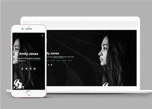 黑色设计师简历响应式网页模板下载 - Hope`Chen资源网