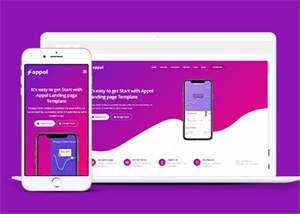 渐变色应用程式官网HTML5模板 - Hope`Chen资源网