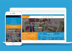 蓝色宽屏保洁类公司网站模板 - Hope`Chen资源网