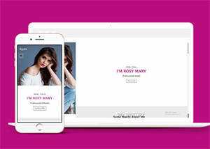 响应式左侧固定模特网站模板 - Hope`Chen资源网