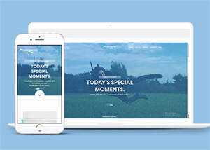 蓝色单人旅行拍照网站模板源码 - Hope`Chen资源网