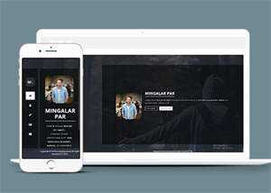 黑色酷炫个人单页面模板下载 - Hope`Chen资源网