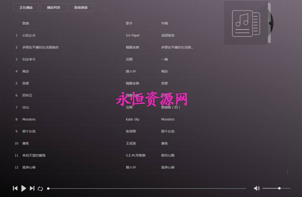 图片[2] - 美化版音乐网站源码 - Hope`Chen资源网