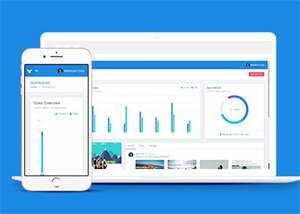 蓝色清爽后台UI前端类网页模板 - Hope`Chen资源网