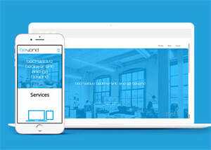 简洁蓝色大图办公行政企业模板 - Hope`Chen资源网