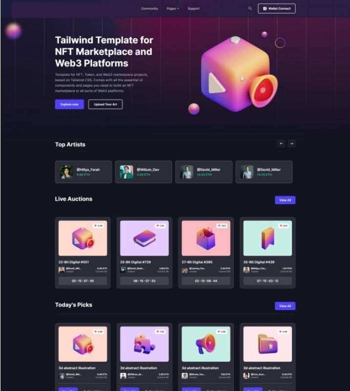 NFT市场服务企业网站html模板 - Hope`Chen资源网