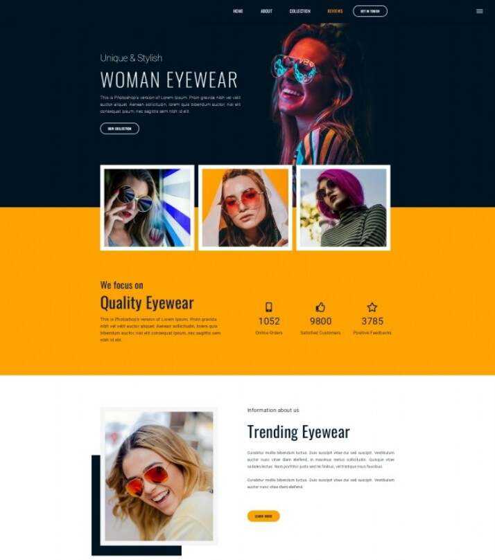 时尚女士墨镜品牌宣传网站html模板 - Hope`Chen资源网