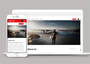 海上冲浪旅游项目网站模板下载 - Hope`Chen资源网