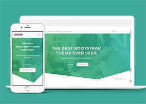 简洁渐变绿色响应式商业网页模板 - Hope`Chen资源网