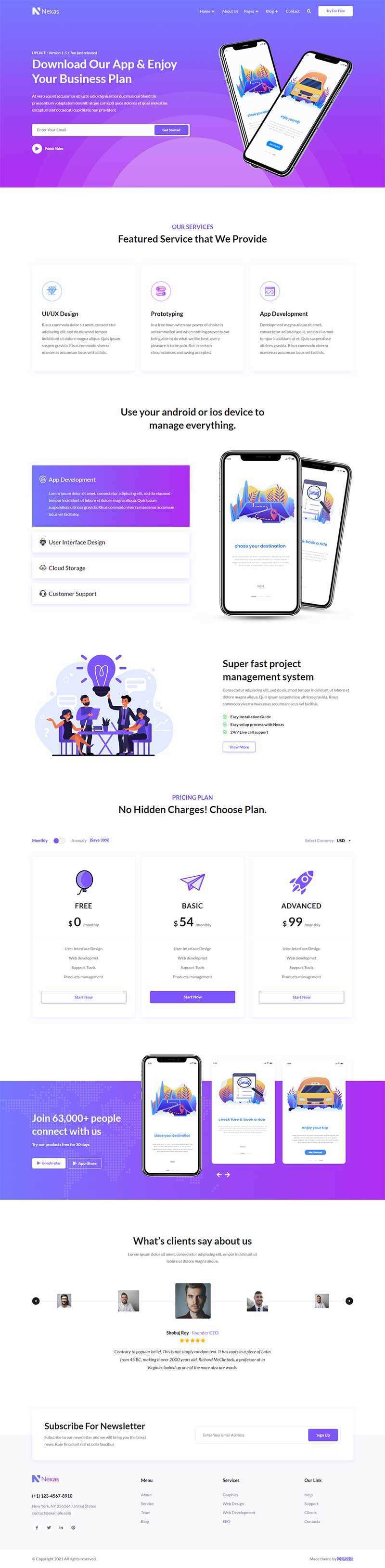 多用途app软件业务介绍官网模板 - Hope`Chen资源网