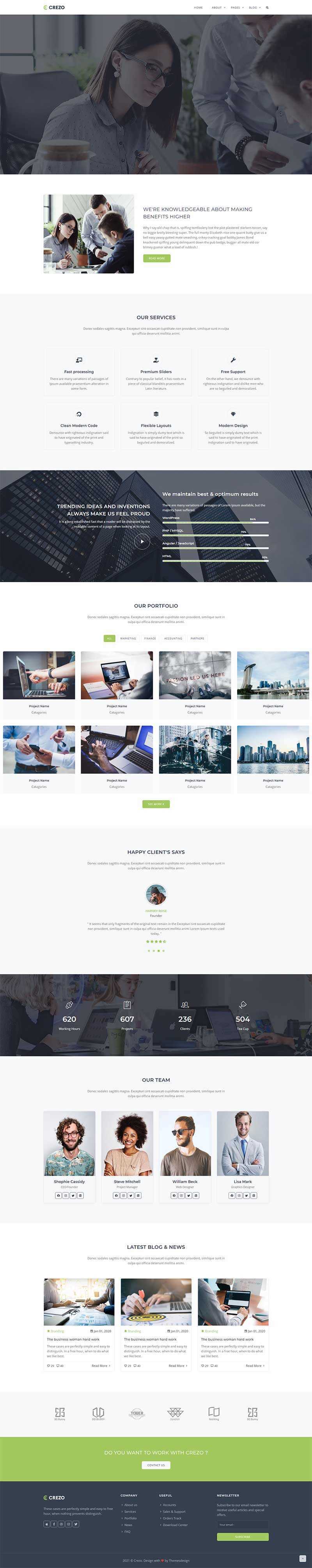 Bootstrap多用途的商业公司展示HTML5模板 - Hope`Chen资源网