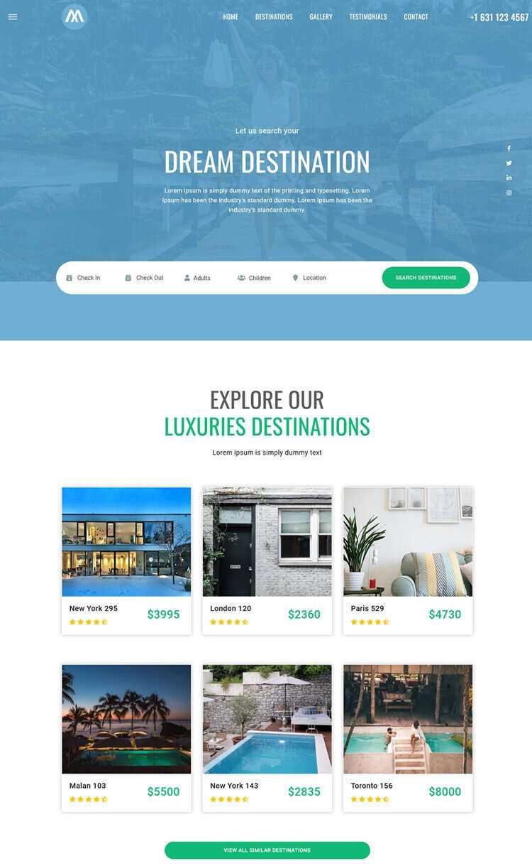 环球旅行酒店预定网站html5模板 - Hope`Chen资源网