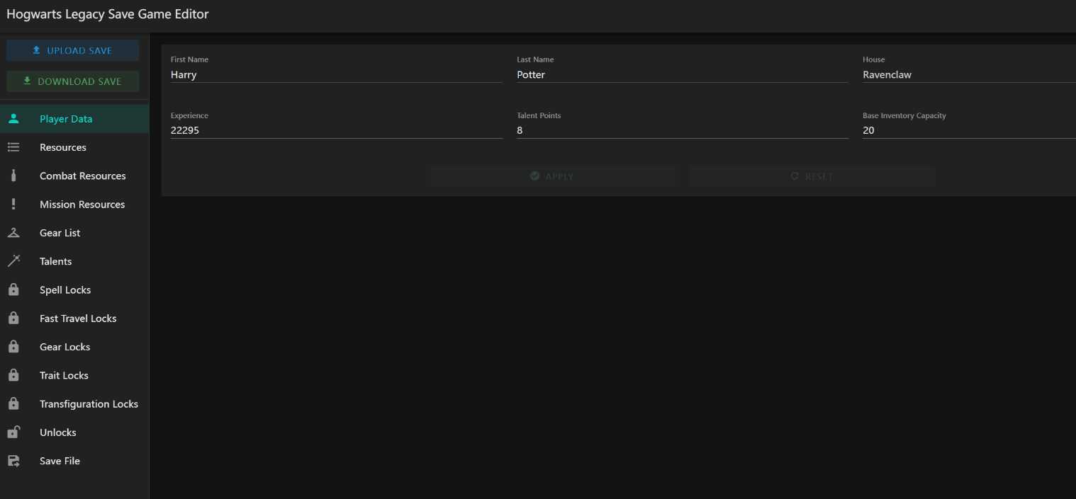 霍格沃茨之遗游戏存档编辑器1.7.1 - Hope`Chen资源网