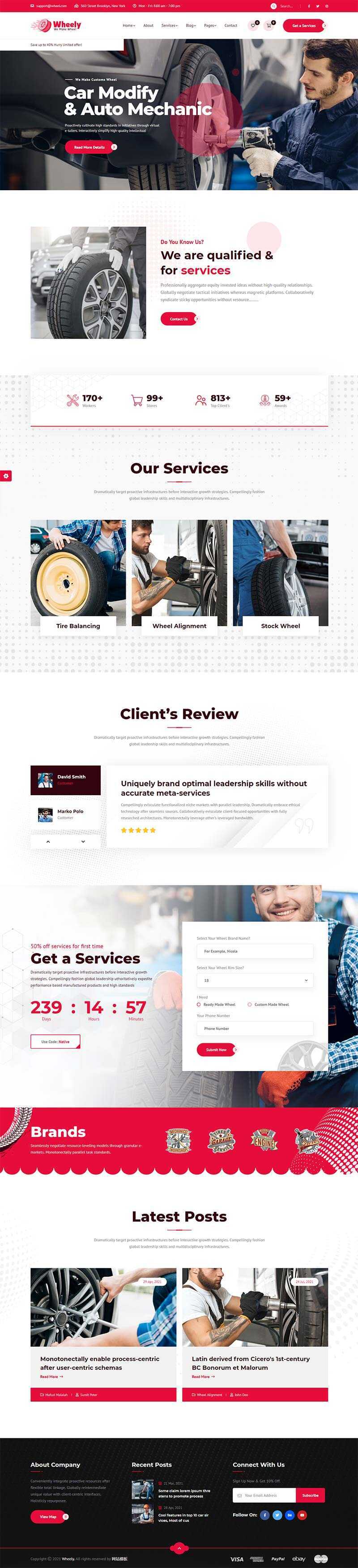 响应式品牌轮胎销售维修公司官网HTML模板 - Hope`Chen资源网