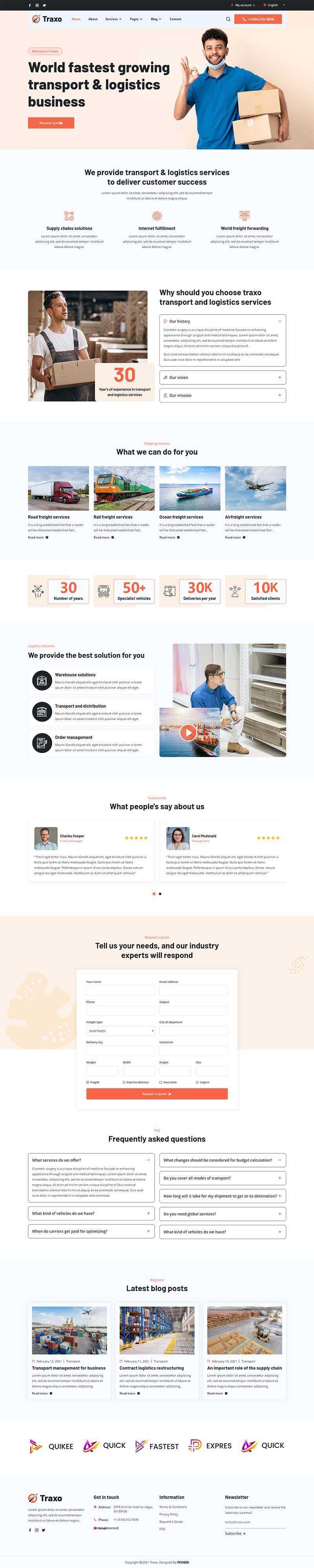 响应式多用途的物流快递公司HTML模板 - Hope`Chen资源网