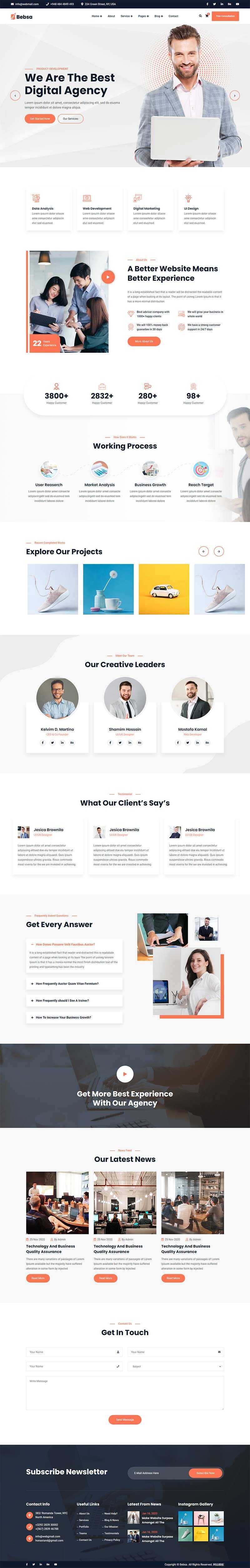 bootstrap4多用途的咨询公司业务展示html模板 - Hope`Chen资源网