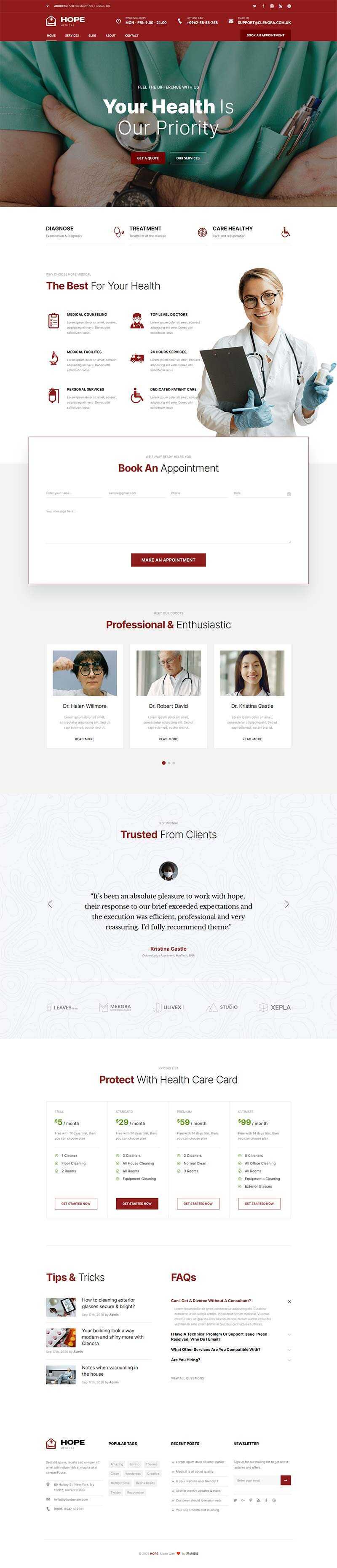 bootstrap牙科医院门诊医疗服务网站HTML5模板 - Hope`Chen资源网