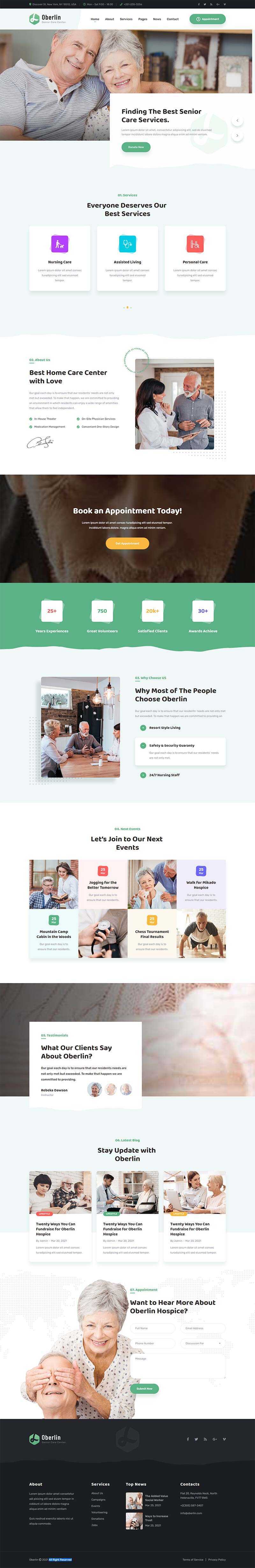 响应式养老院护理机构官网html5模板 - Hope`Chen资源网