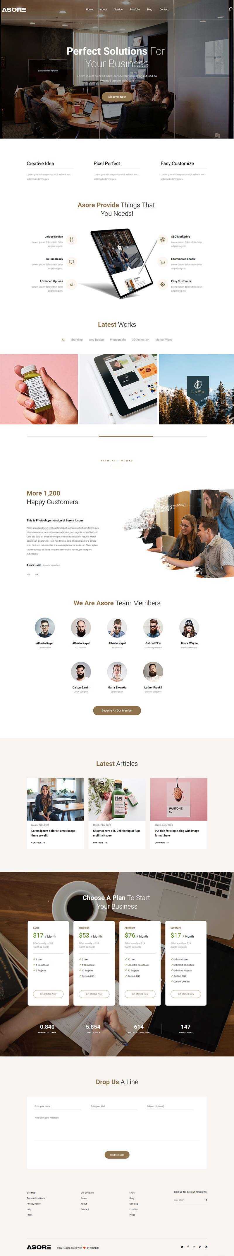 Bootstrap大气的企业产品展示html5模板 - Hope`Chen资源网