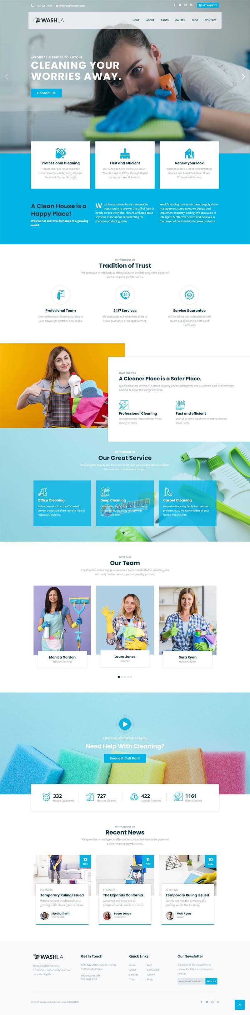 响应式家政保洁公司官网html模板 - Hope`Chen资源网