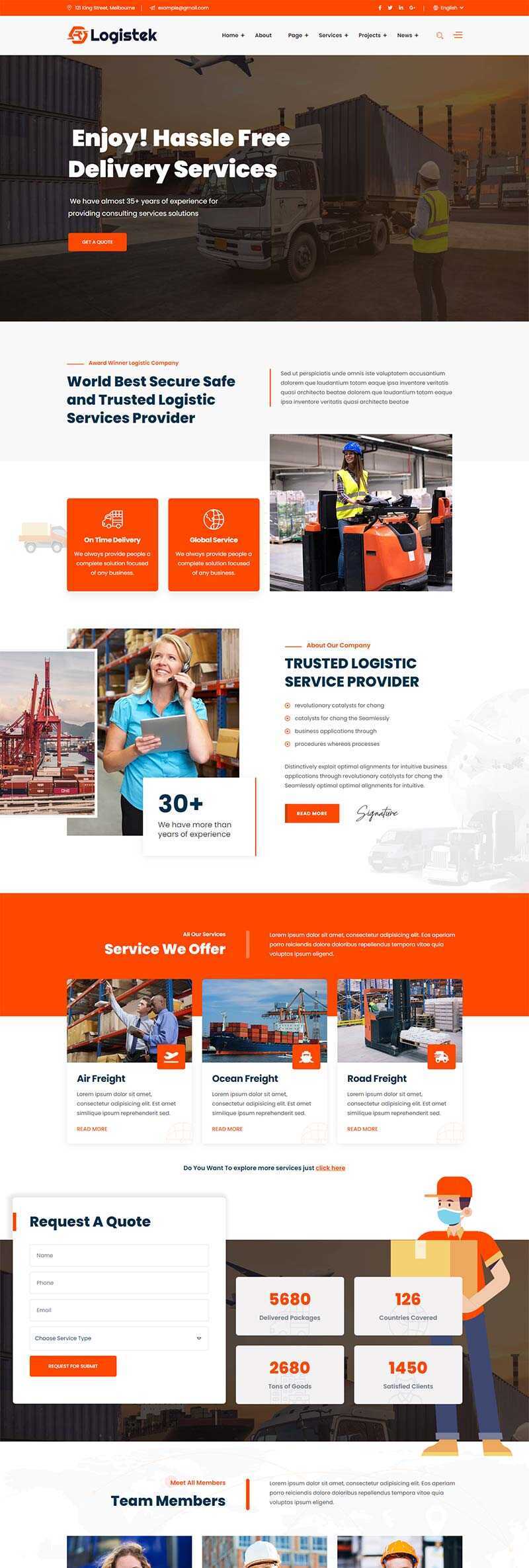 响应式物流运输快递企业网站html模板 - Hope`Chen资源网