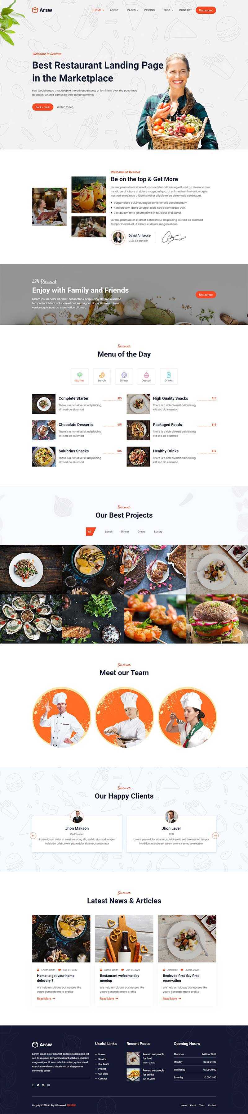 响应式甜品美食餐厅，快餐店网站HTML模板 - Hope`Chen资源网