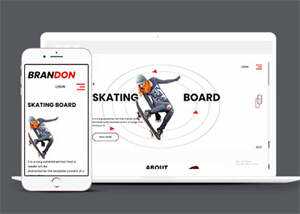 宽屏滑板体育产品企业网站模板 - Hope`Chen资源网