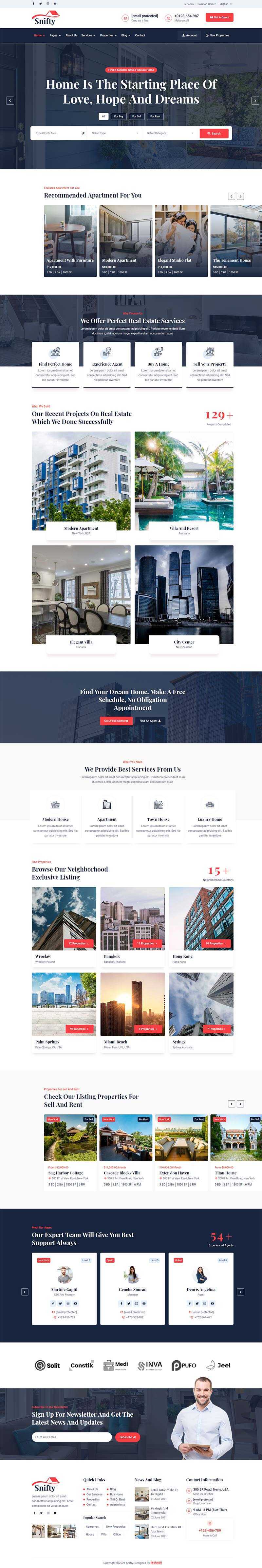 bootstrap5深蓝色房地产信息资讯平台HTML5模板 - Hope`Chen资源网