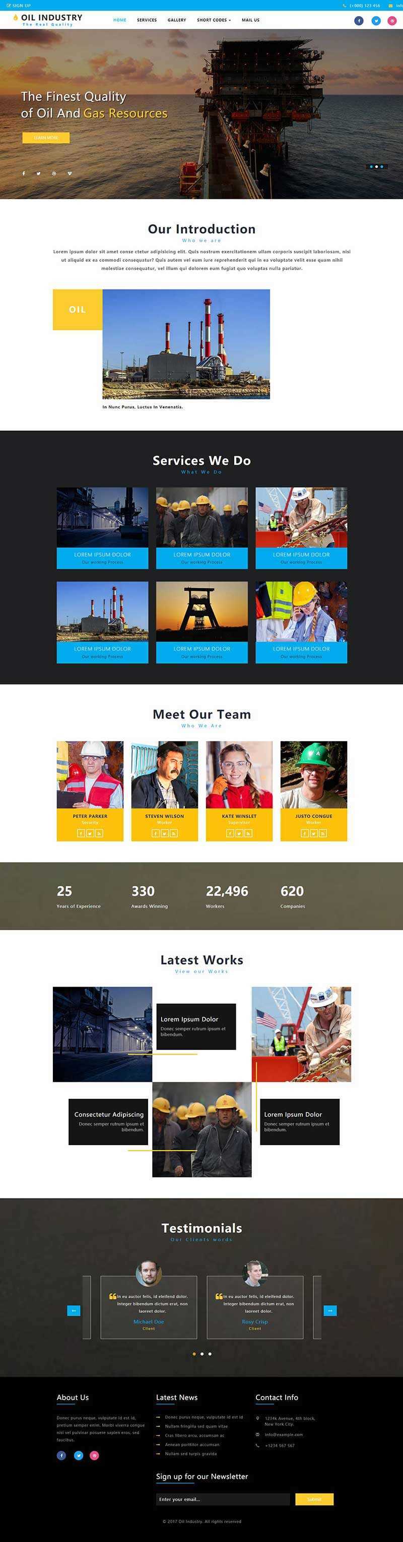 bootstrap石油开采工业类企业网站html模板 - Hope`Chen资源网