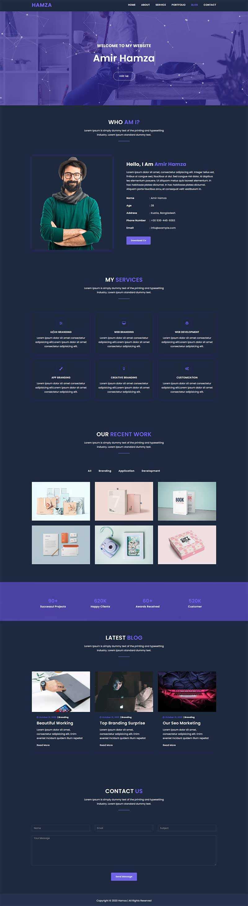 炫酷全屏个人作品集展示网页html模板 - Hope`Chen资源网