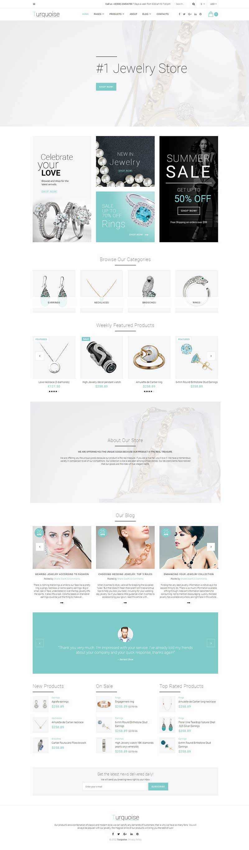 白色珠宝商城整站网页html模板 - Hope`Chen资源网