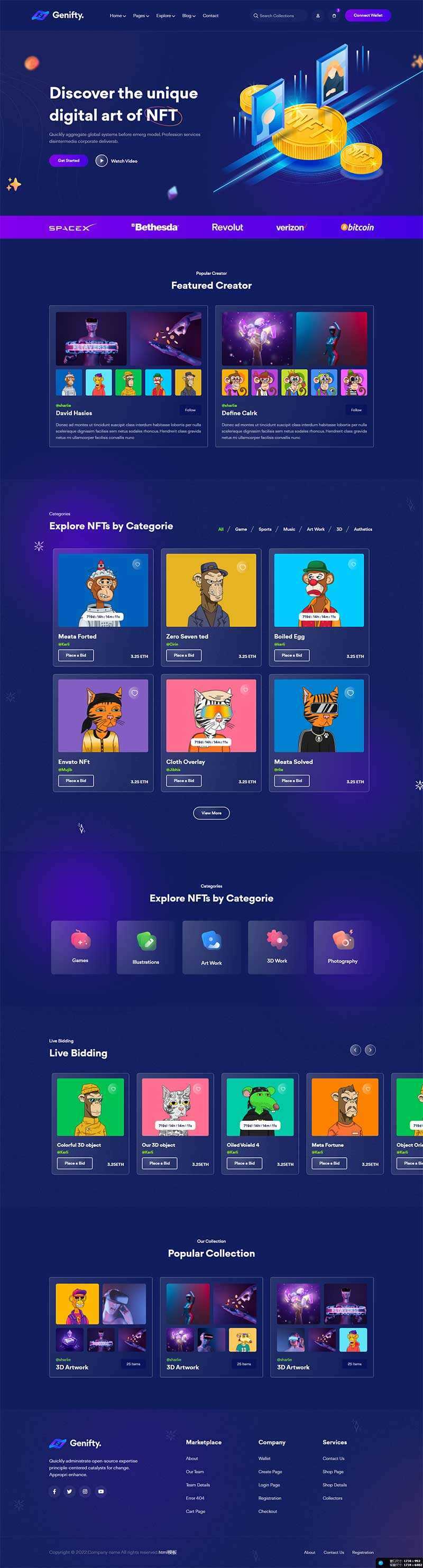 数字艺术设计服务公司网站html模板 - Hope`Chen资源网