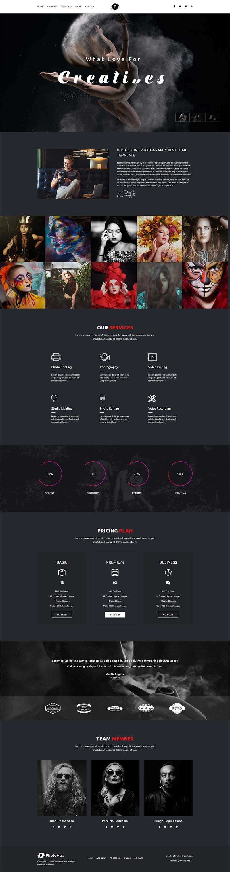 HTML5摄影俱乐部作品展示网站html模板 - Hope`Chen资源网