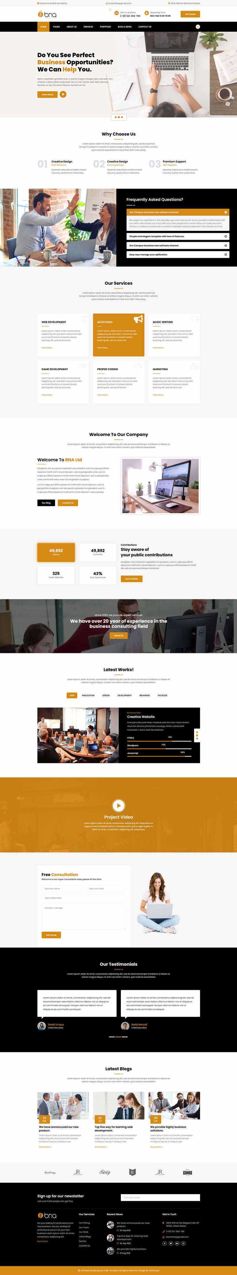Bootstrap多用途响应式商务企业展示html模板 - Hope`Chen资源网